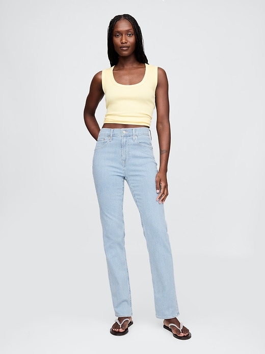 jeans dritti slim a vita alta anni 90