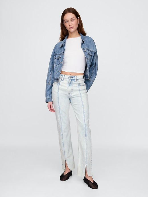 jeans dritti slim a vita alta anni 90