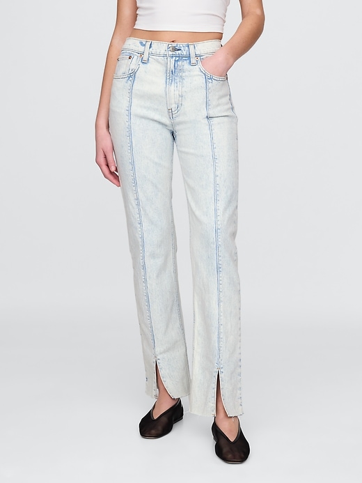 jeans dritti slim a vita alta anni 90