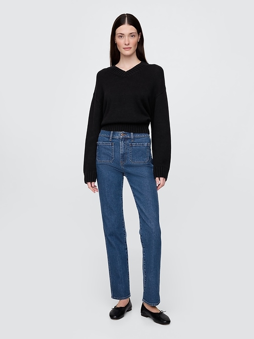 jeans dritti slim a vita alta anni 90