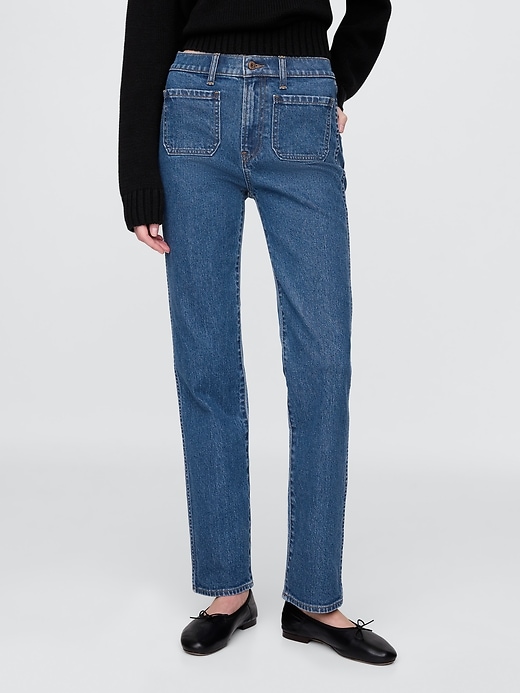 jeans dritti slim a vita alta anni 90