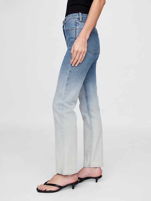 jeans slim dritti a vita alta con effetto sfumato anni 90