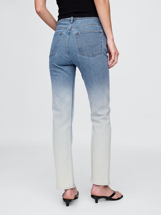 jeans slim dritti a vita alta con effetto sfumato anni 90