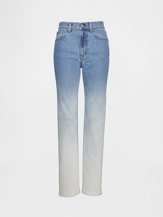 jeans slim dritti a vita alta con effetto sfumato anni 90