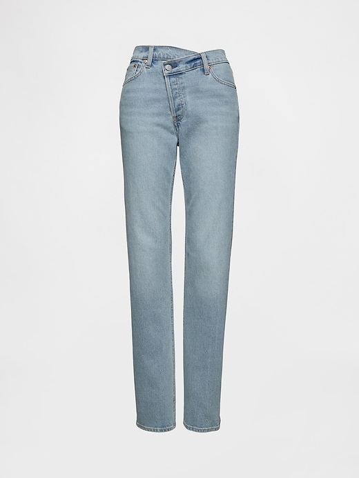 jeans dritti slim anni 90 a vita alta incrociati