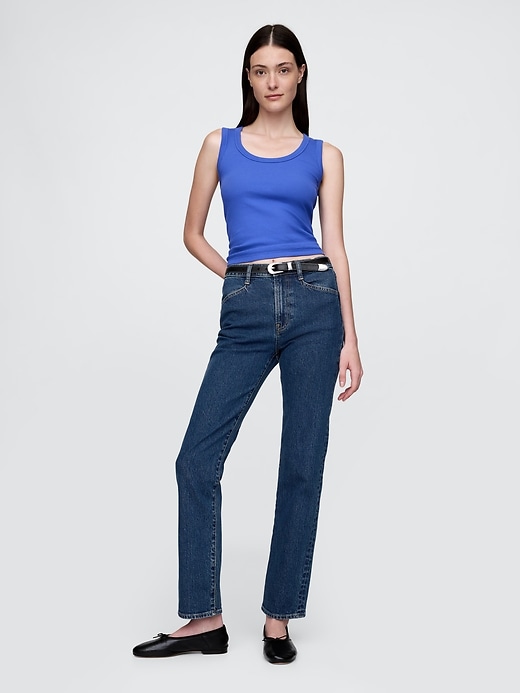 jeans dritti slim a vita alta anni 90