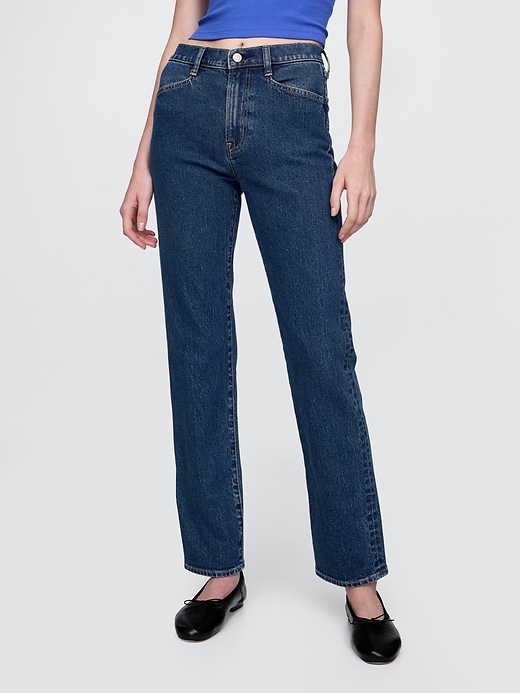 jeans dritti slim a vita alta anni 90