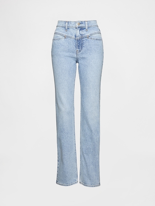 jeans slim dritti a vita alta in stile western anni 90