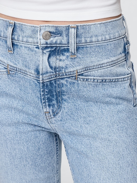 jeans slim dritti a vita alta in stile western anni 90