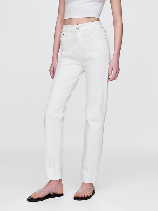jeans dritti slim a vita alta anni 90