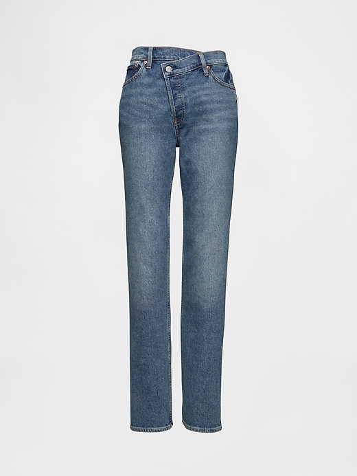 jeans dritti slim anni 90 a vita alta incrociati