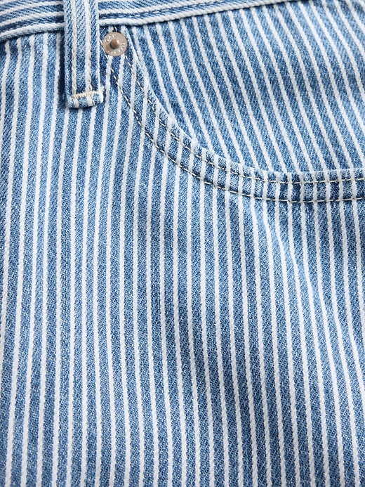 jeans a vita alta con righe in denim ultrasoft