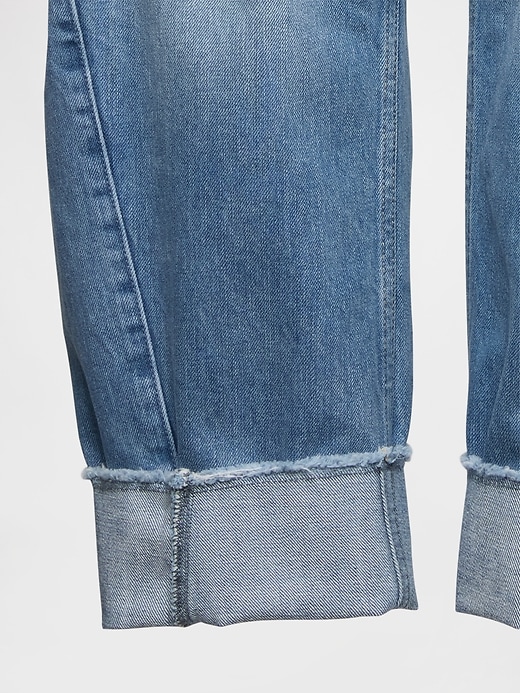 jeans a vita alta con risvolto