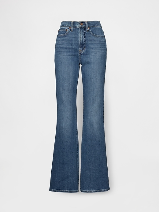 jeans a zampa anni 70 a vita alta