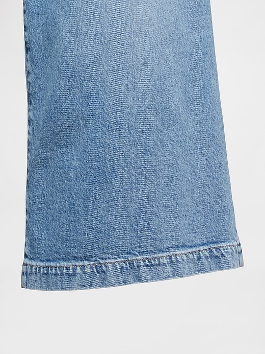jeans culotte in denim a vita alta