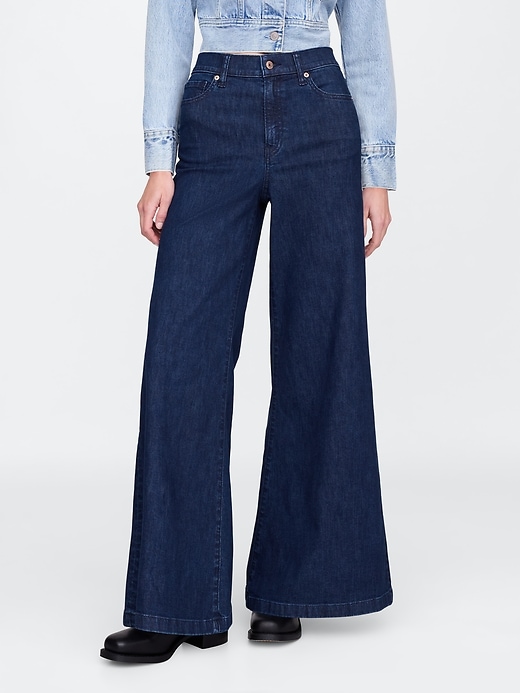 jeans a zampa a vita alta