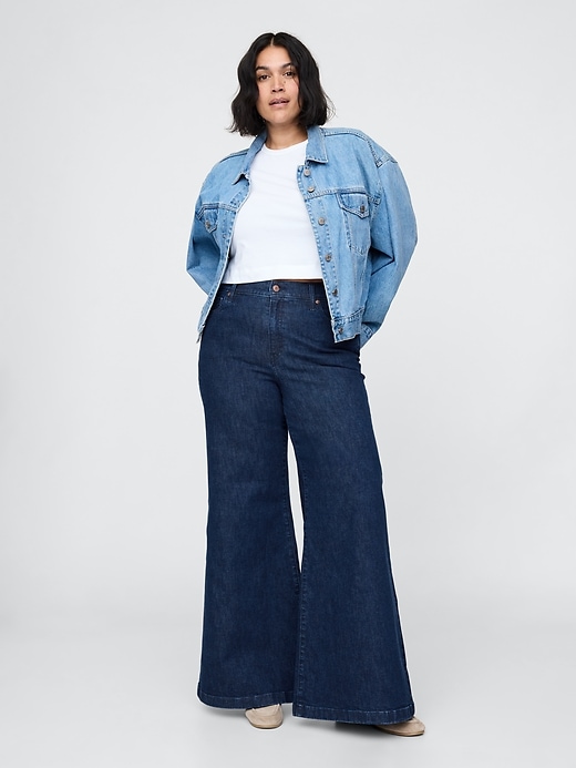 jeans a zampa a vita alta