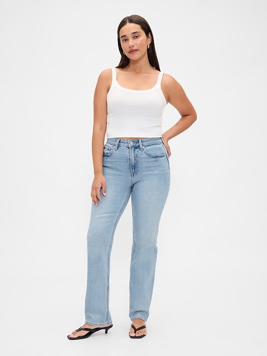 jeans slim dritti a vita alta anni 90