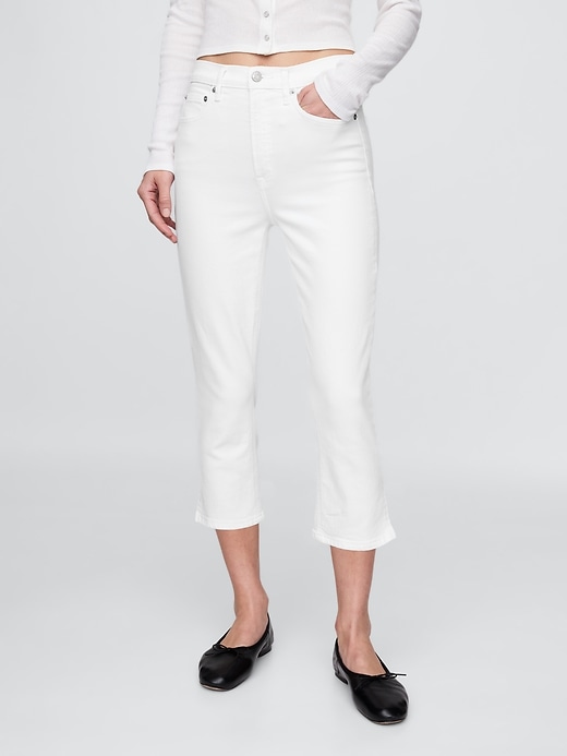 jeans capri a vita alta