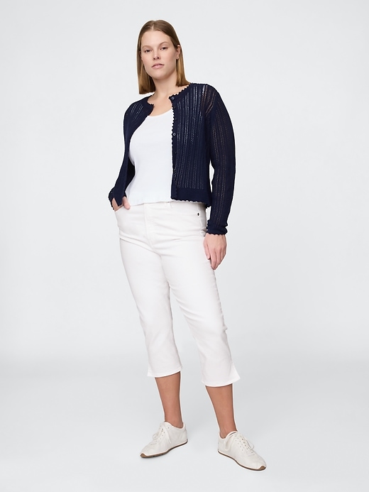 jeans capri a vita alta