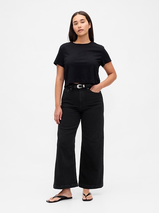jeans a gamba larga e vita alta curvy stride