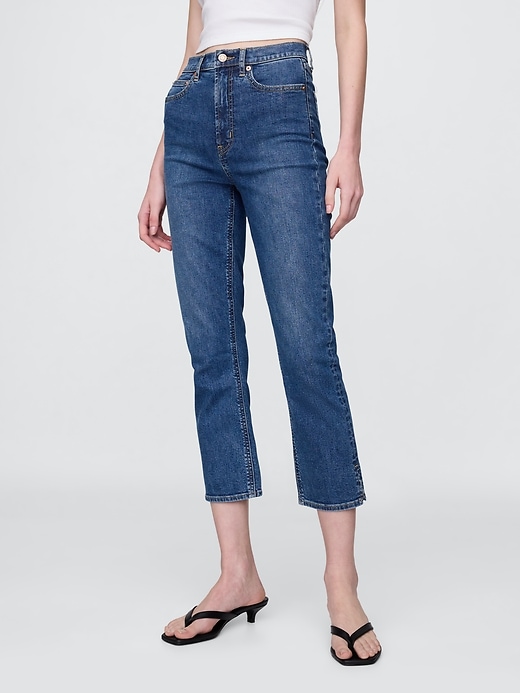 jeans capri a vita alta