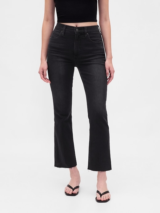 jeans a zampa a vita alta