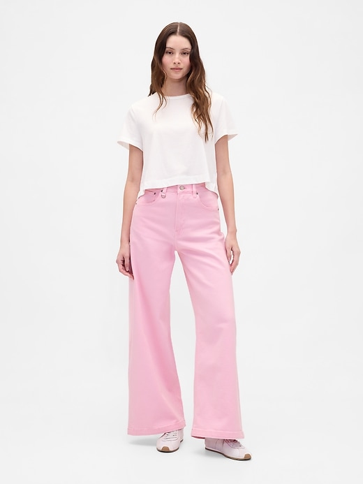 jeans a gamba larga sky high rise stride