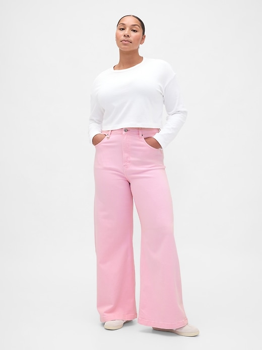 jeans a gamba larga sky high rise stride