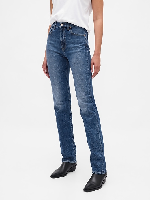 jeans dritti slim a vita alta anni 90