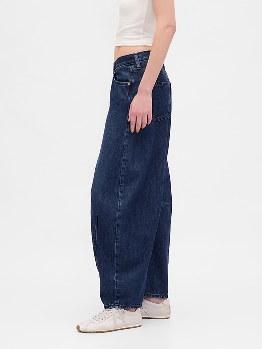 jeans a ferro di cavallo incrociati ultra morbidi a vita alta