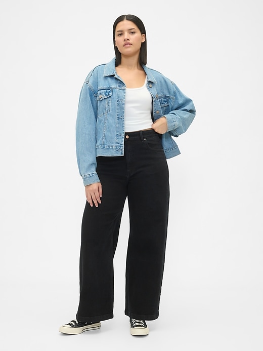 jeans a gamba larga stride a vita alta extra