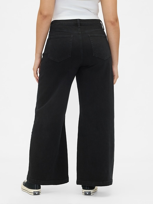 jeans a gamba larga stride a vita alta extra