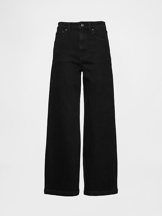 jeans a gamba larga stride a vita alta extra