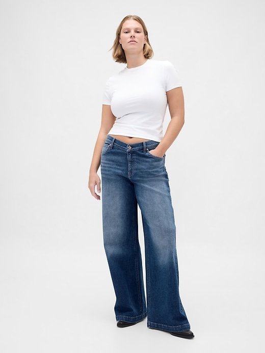 jeans a gamba larga con vita a v e vita alta stride