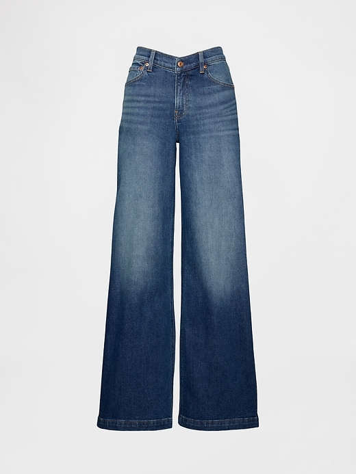 jeans a gamba larga con vita a v e vita alta stride