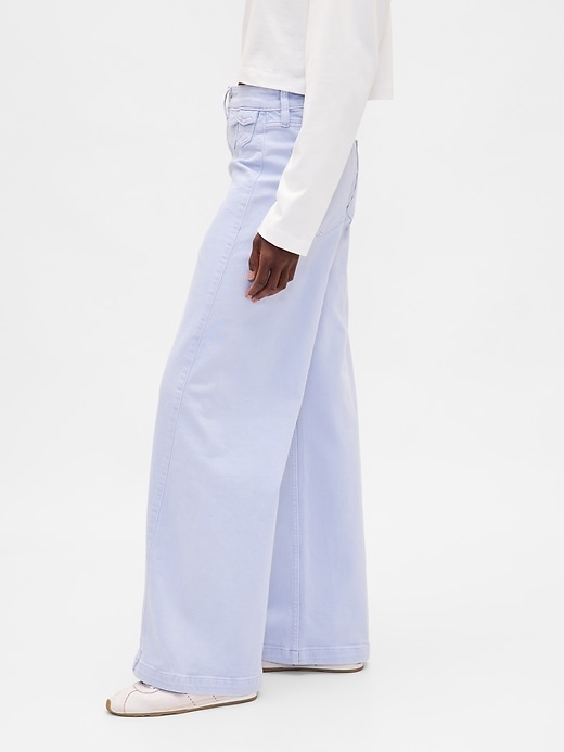 jeans a gamba larga stride a vita alta extra