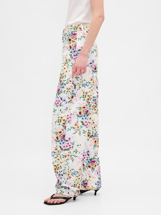 jeans a vita alta con stampa floreale