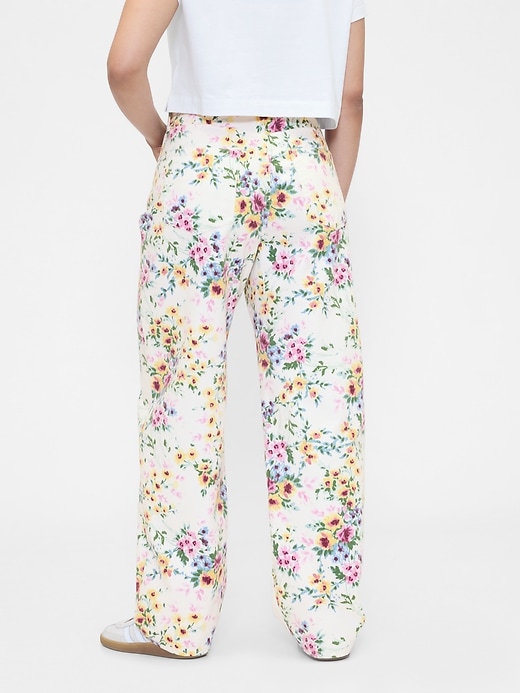 jeans a vita alta con stampa floreale
