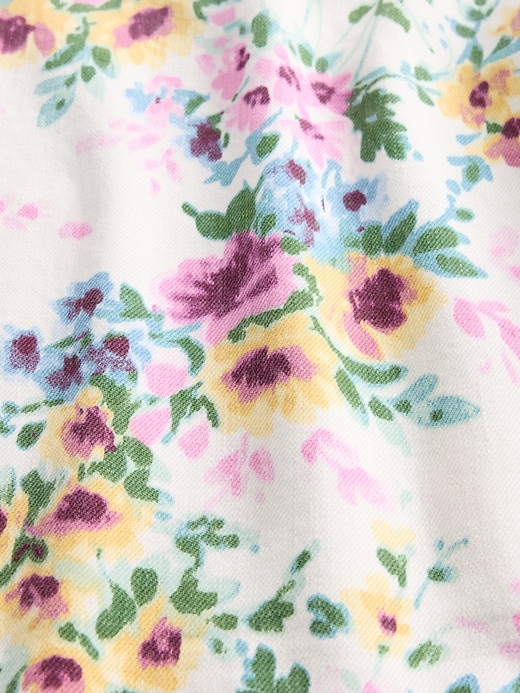 jeans a vita alta con stampa floreale