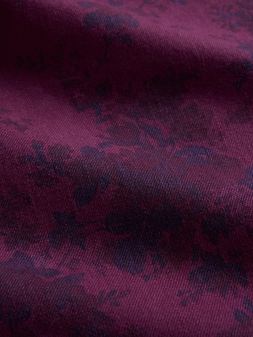 jeans larghi a vita media con stampa floreale