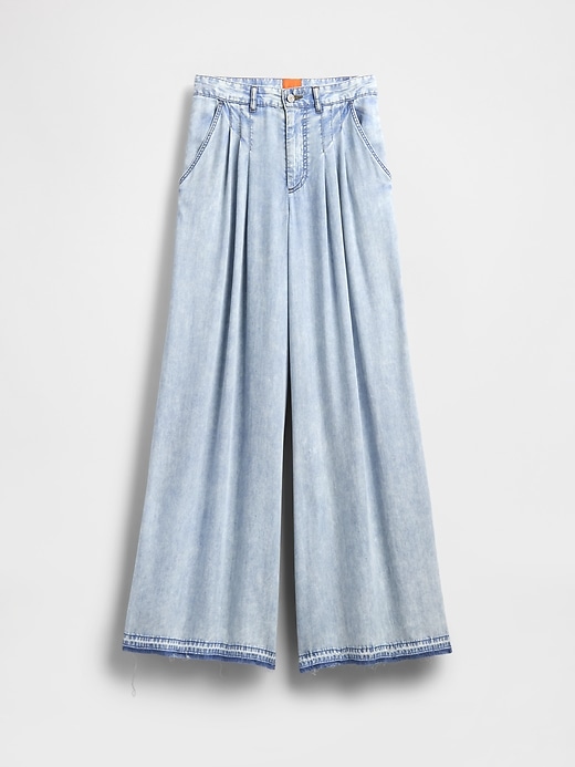 pantaloni in denim drappeggiati a vita alta gapstudio