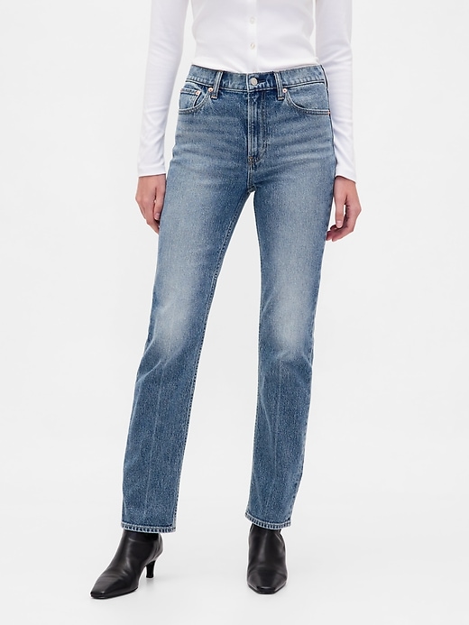 jeans dritti slim a vita alta anni 90