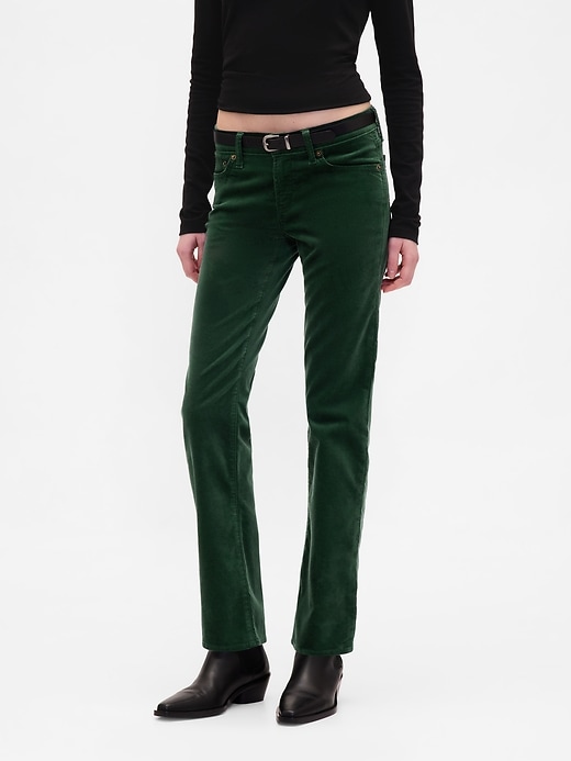 pantaloni dritti slim in velluto a vita bassa anni 90