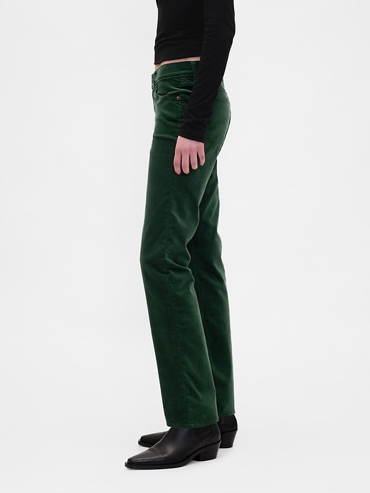 pantaloni dritti slim in velluto a vita bassa anni 90