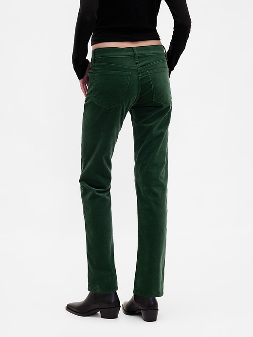 pantaloni dritti slim in velluto a vita bassa anni 90