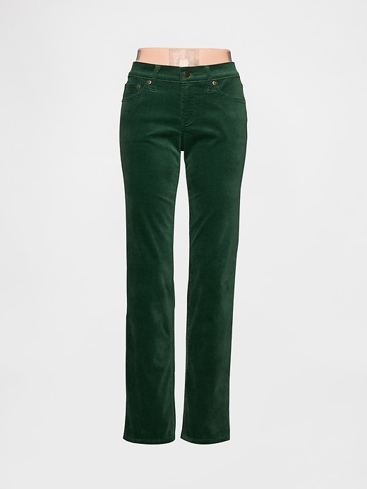 pantaloni dritti slim in velluto a vita bassa anni 90