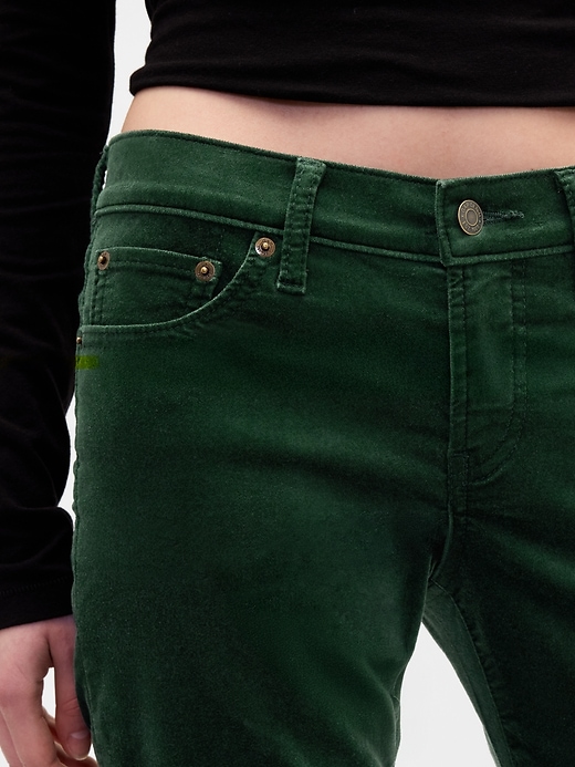 pantaloni dritti slim in velluto a vita bassa anni 90