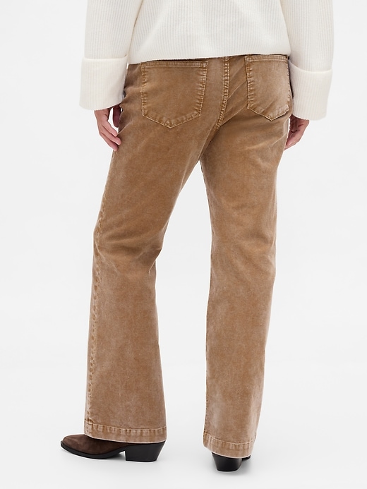 pantaloni lunghi e attillati in velluto a coste a vita bassa