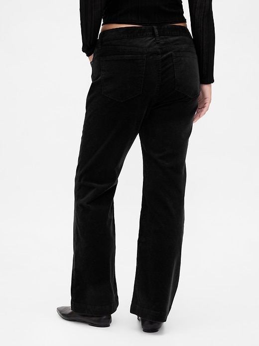 pantaloni lunghi e attillati in velluto a coste a vita bassa